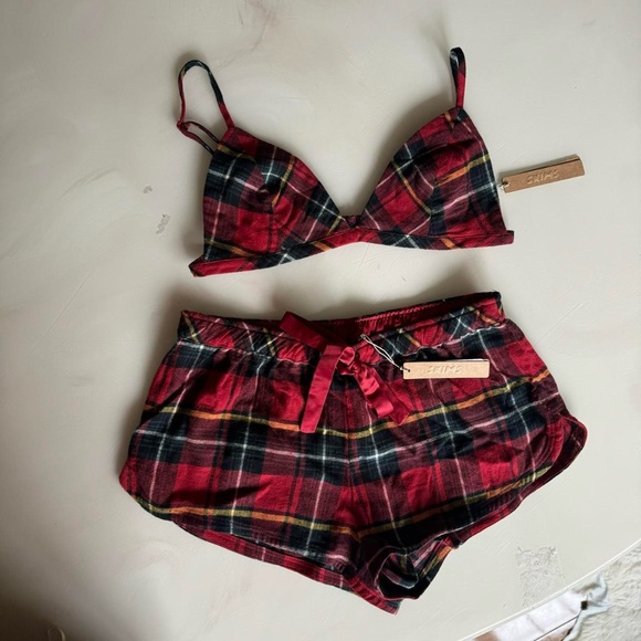 SKIMS Other - NWT SKIMS FLANNEL SLEEP RED HOLIDAY PLAID SET